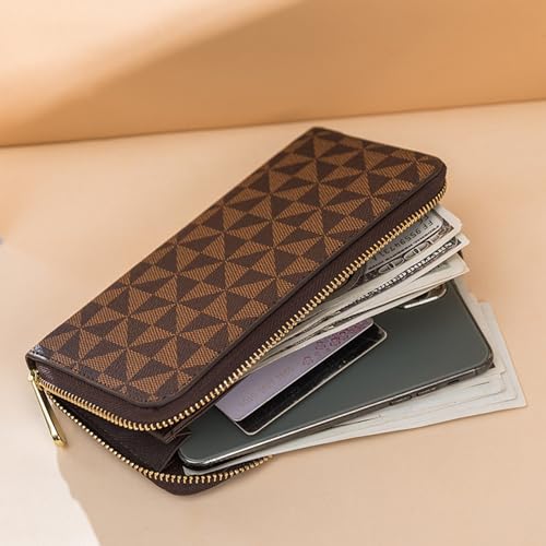 Veki Women's Wallet Double Zipper Pocket Wallets with Wrist Strap, Leather Credit Card Purse for Women Men (Monolayer-Black) - Image 5