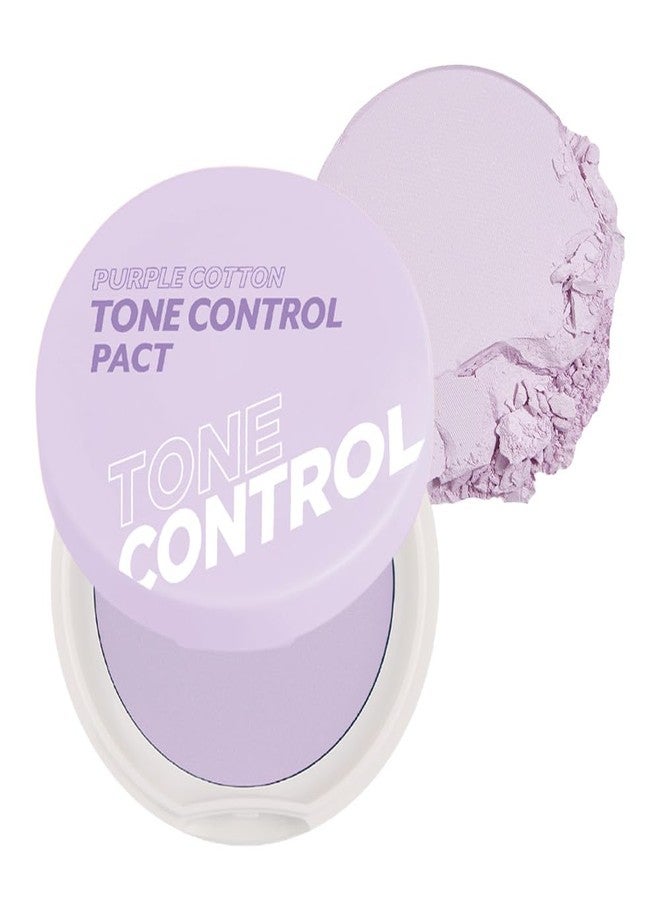 I'M MEME Compact - Purple Cotton Tone Control Pact | Korean Pressed Setting Powder With Berry Complex, Makeup Powder Foundation, Translucent Compact, Finishing Powder, Oil Free Face Powder, 0.35 Oz - Image 1