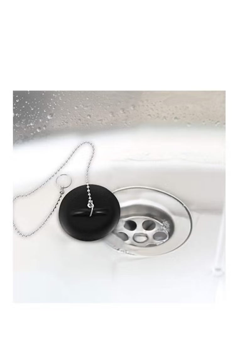 Wear-Resistant Tub Stopper, Bathroom Sink Drain Plug Silicone Bathtub Drain Stopper with Chains, Fit Kitchen Sinks, Bathroom Sinks, Wash Basin, Bathtub, Laundry and Other Drain Strainer - Image 3