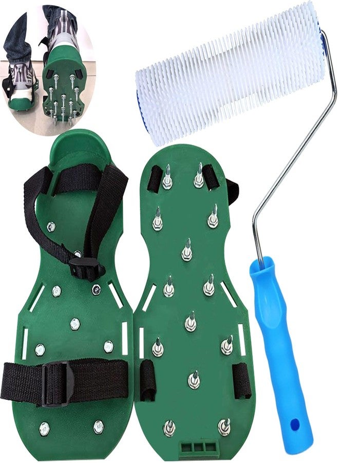 DBYANAN 9 Inch Screed Spiked Roller Self Leveling Concrete Roller Epoxy Roller Spike Shoes for Epoxy Flooring Cement Floor Leveling Tools Screed Compound Roller - Image 1