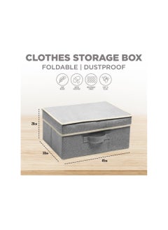 Dubkart Foldable Storage Bin, Clothes Storage Boxes with Lids, Fabric Storage Basket Cube With Handles for Organizing Shelf Nursery Home Closet, Bedroom & Office (Large)  - Image 2