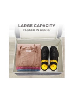 Dubkart Foldable Storage Bin, Clothes Storage Boxes with Lids, Fabric Storage Basket Cube With Handles for Organizing Shelf Nursery Home Closet, Bedroom & Office (Large)  - Image 3