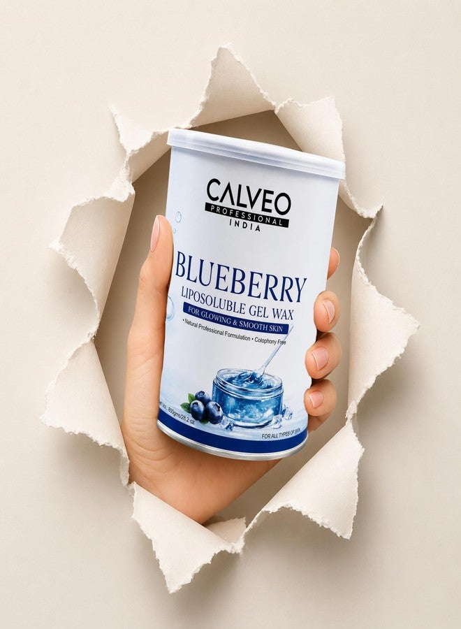 CALVEO Blueberry Liposoluble Gel Wax for Glowing & Smooth Skin, Natural Professional Formulation, Colophony Free, 800g - Image 2