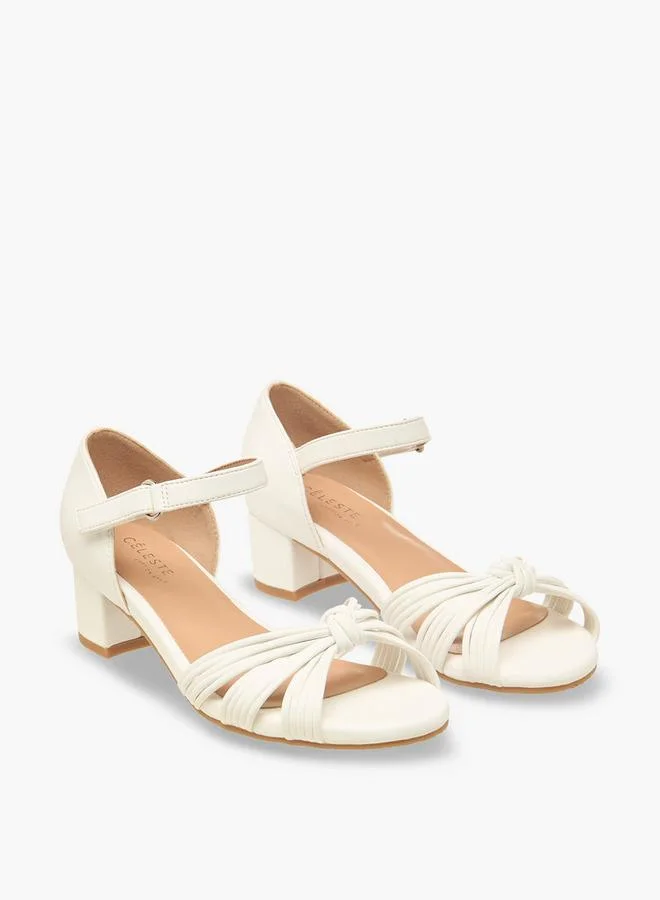سيليست Girls Knotted Strap Block Heel Sandals