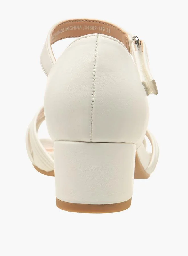 Celeste WHITE Girls Knotted Strap Block Heel Sandals for Women | Best Price UAE