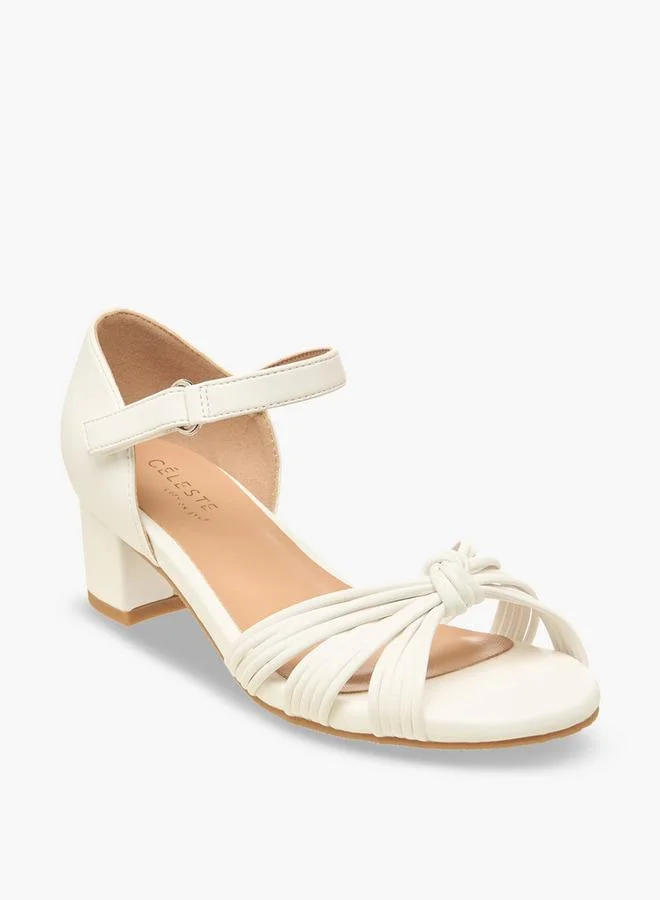 سيليست Girls Knotted Strap Block Heel Sandals