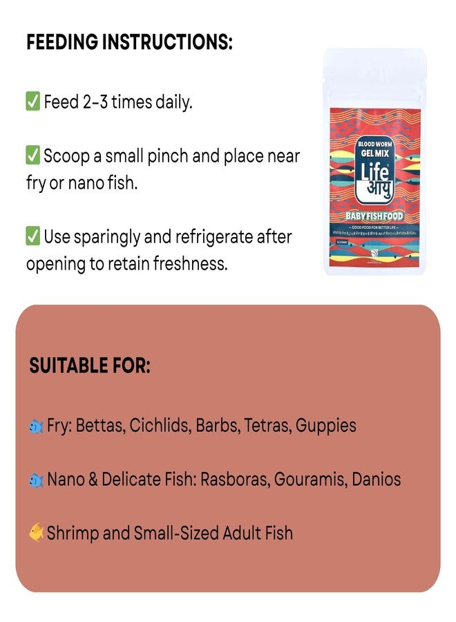 7pets Life AAYU Bloodworm Gel Mix Food for Fry and Nano Fish | Soft Protein Boost | Protein-Packed | Enzyme - Activated Gel Food (15 GMS) - Image 4