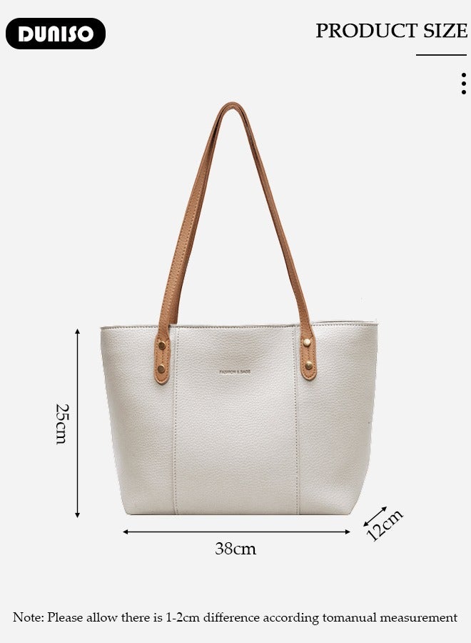 DUNISO Women's Shoulder Tote Bag Faux Leather Handbag for Women Large Capacity Messenger Bag, Fashionable Travel Shoulder Bag for Ladies Girls College Students  - Image 4