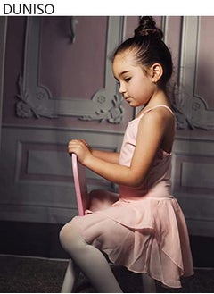 DUNISO Girls Ballet Dresses Leotards with Skirt Short Sleeves, Dance Dress Ballerina Tutu Outfit Cotton Dress Ballet Skirt, Mini Skirt Princess Dresses Dance Wear Clothes for Little Girl  - Image 4