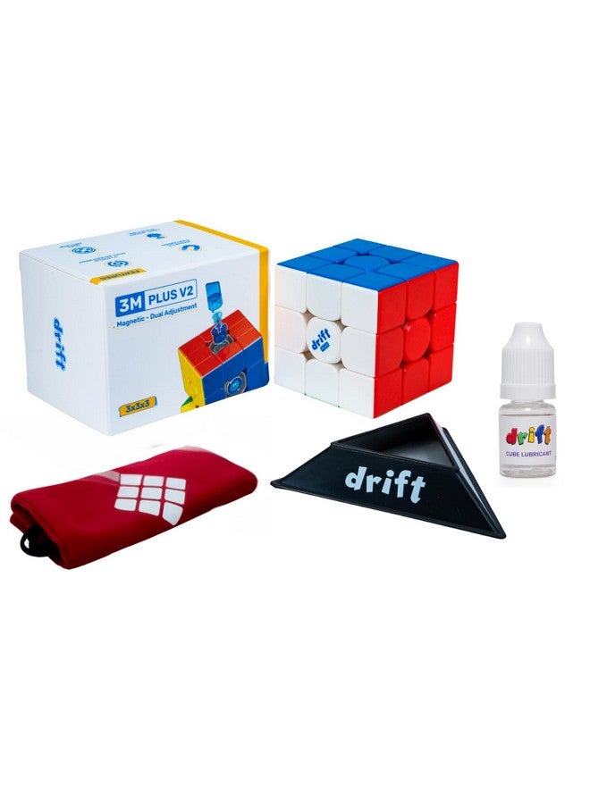 Cubelelo Cubelelo Drift 3M Plus v2 3x3 (Magnetic) with Cube Lubricant & Premium Pouch (2024 Updated Version) | 48 Strong Magnets for Enhanced Stability & Smooth Turns | Kids & Adults,multicolor  - Image 1