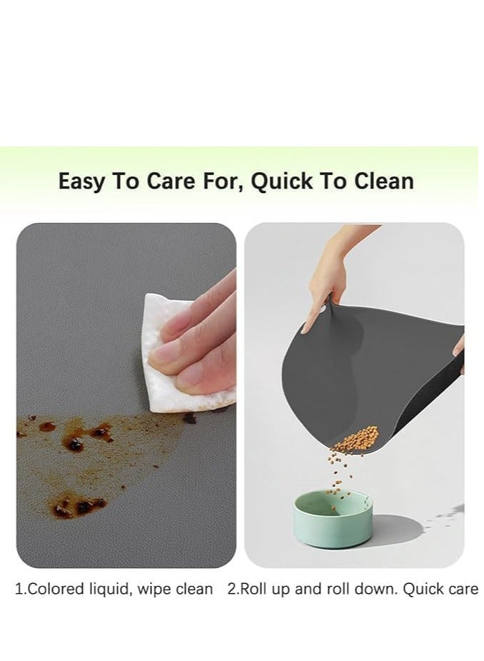 سجادة تغذية ماصة للكلاب والقطط مع دعامة مطاطية مقاومة للماء - سريعة الجفاف، مضادة للانزلاق، مانعة للتسرب، مفرش أطباق للحيوانات الأليفة لأوعية الطعام والماء - Image 4