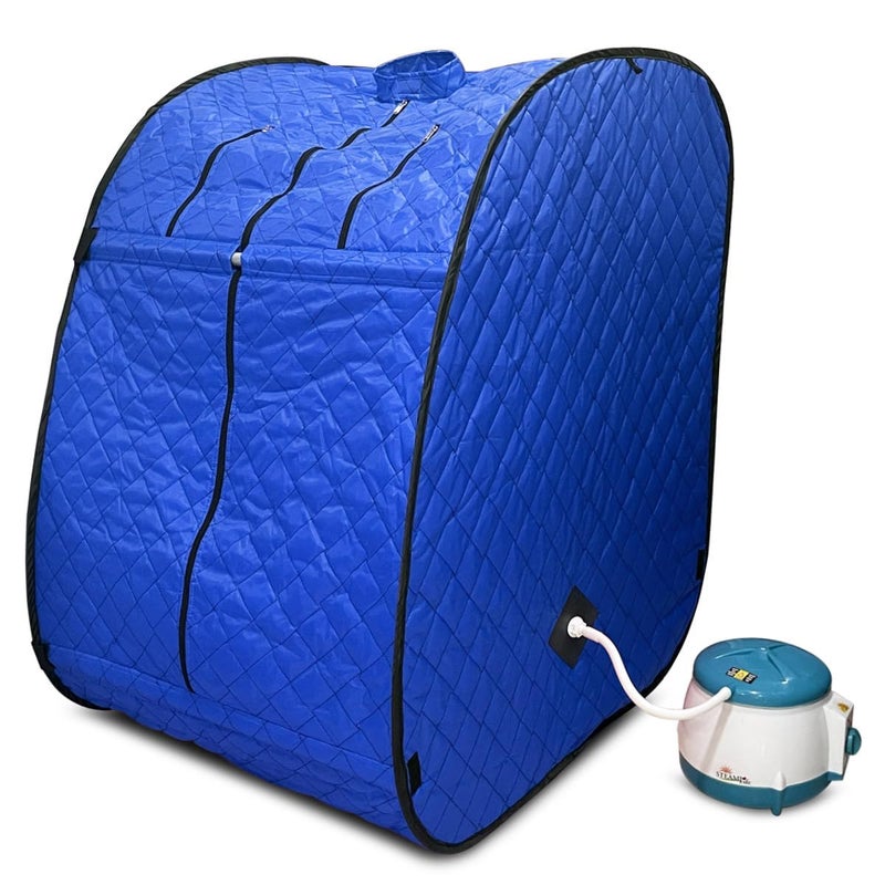 ANCS ANCS Portable Folding Personal Steam Bath Full Body Detox Therapy Steam Sauna Spa Blue - Image 2