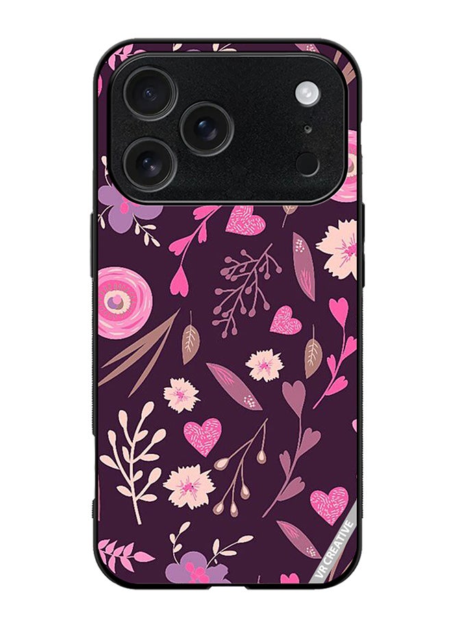 VR CREATIVE Protective Case Cover For Apple iPhone 17 Pro Max Purple Floral Design Multicolour