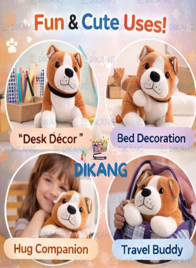DIKANG Bull Dog Plush Soft Toys for Kids | Soft Toy for Girls/Boys | Plush Stuffed Toys for Boys and Girls | Dog Cute Kids Animal Toy (20CM, Bull Dog) - Image 3