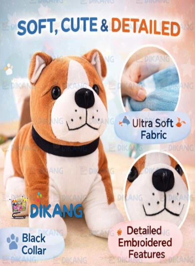 DIKANG Bull Dog Plush Soft Toys for Kids | Soft Toy for Girls/Boys | Plush Stuffed Toys for Boys and Girls | Dog Cute Kids Animal Toy (20CM, Bull Dog) - Image 2