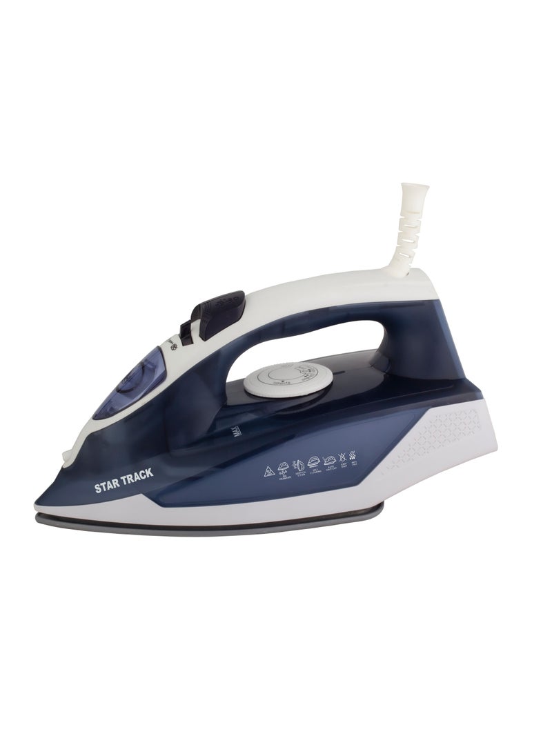STAR TRACK - STAR TRACK Steam Iron, 2200W, Double Ceramic Soleplate, Auto Shutoff, Self Clean, 7 modes, Anti Drip, Powerful Ironing - Image 1