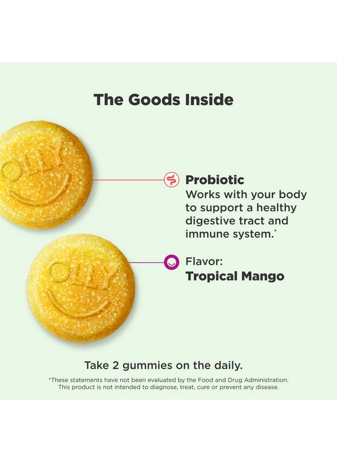 OLLY - OLLY Probiotic Gummy, 1 Billion CFUs, Immune and Digestive Support, Chewable Probiotic Supplement, Mango, 80 Count - Image 1
