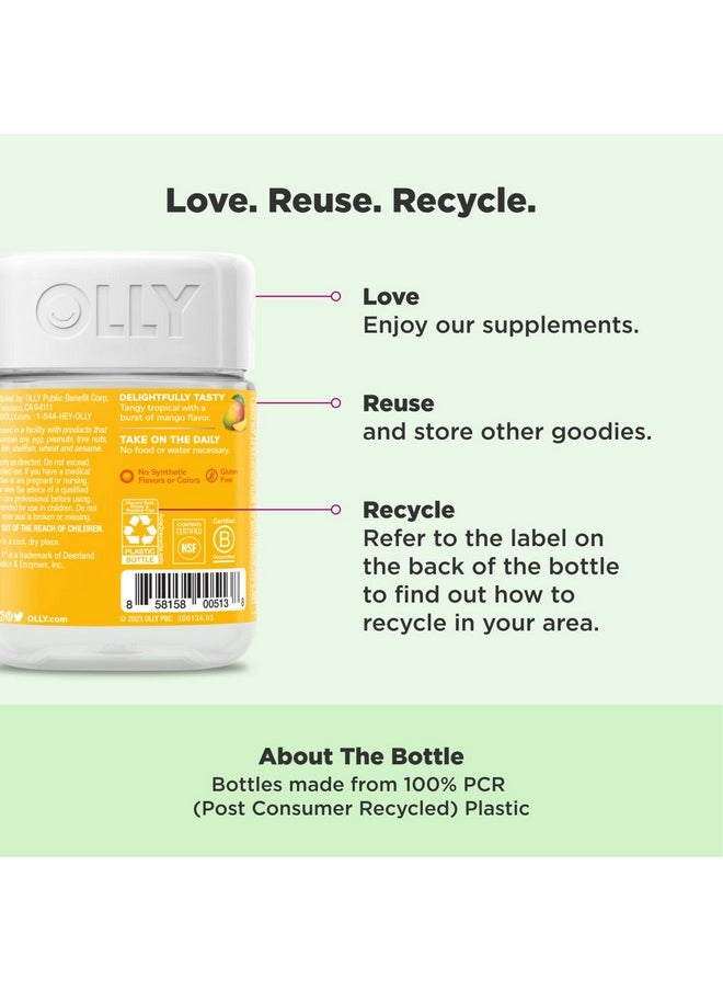OLLY - OLLY Probiotic Gummy, 1 Billion CFUs, Immune and Digestive Support, Chewable Probiotic Supplement, Mango, 80 Count - Image 1