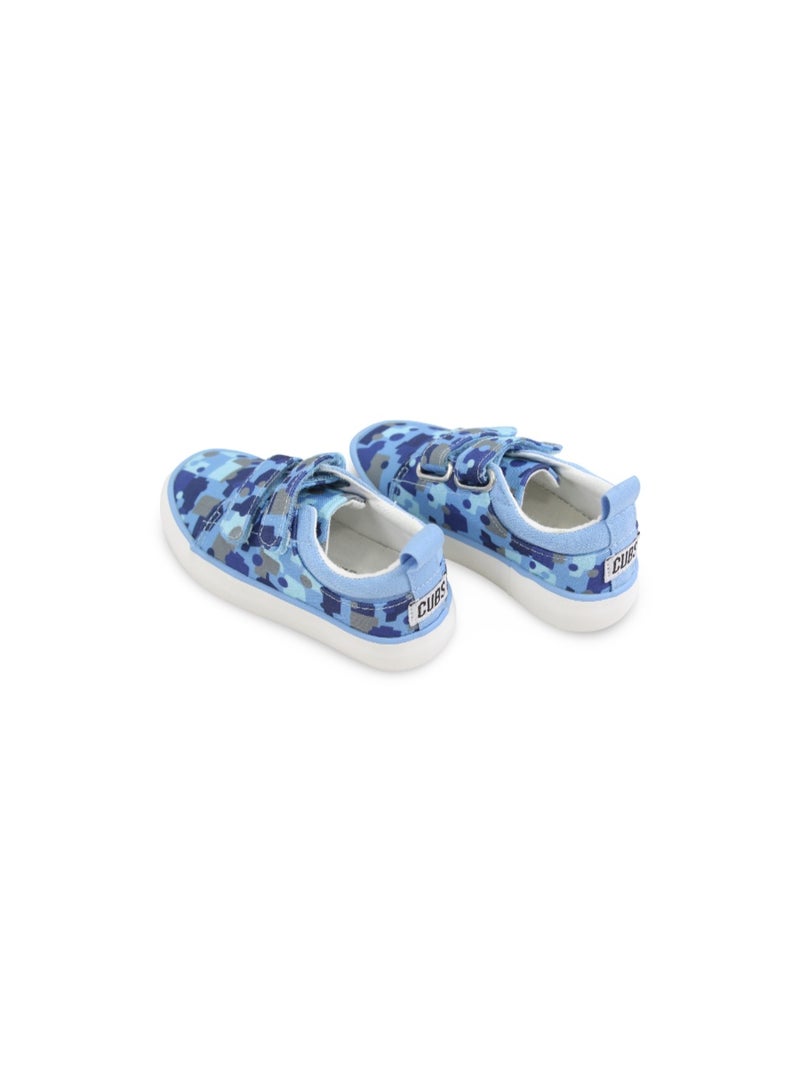 Boys Canvas Sneakers – Blue Cars Camouflage Double Strap Sneaker - Image 4