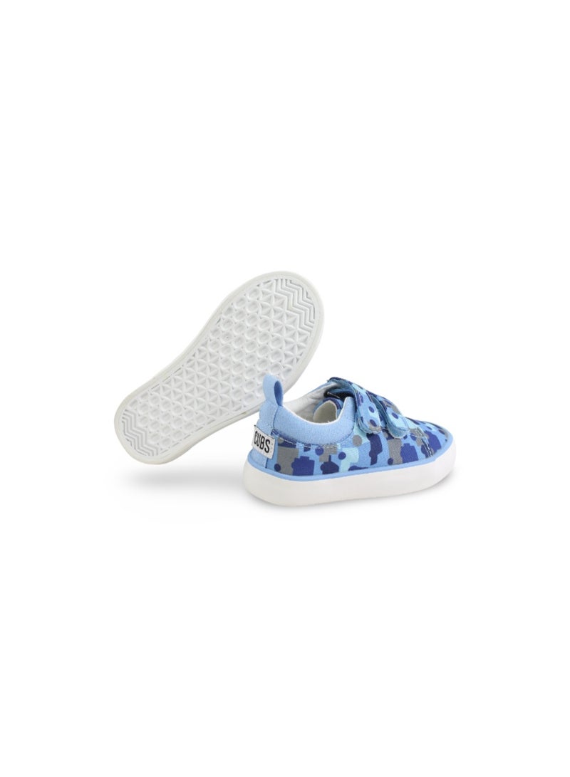 Boys Canvas Sneakers – Blue Cars Camouflage Double Strap Sneaker - Image 5