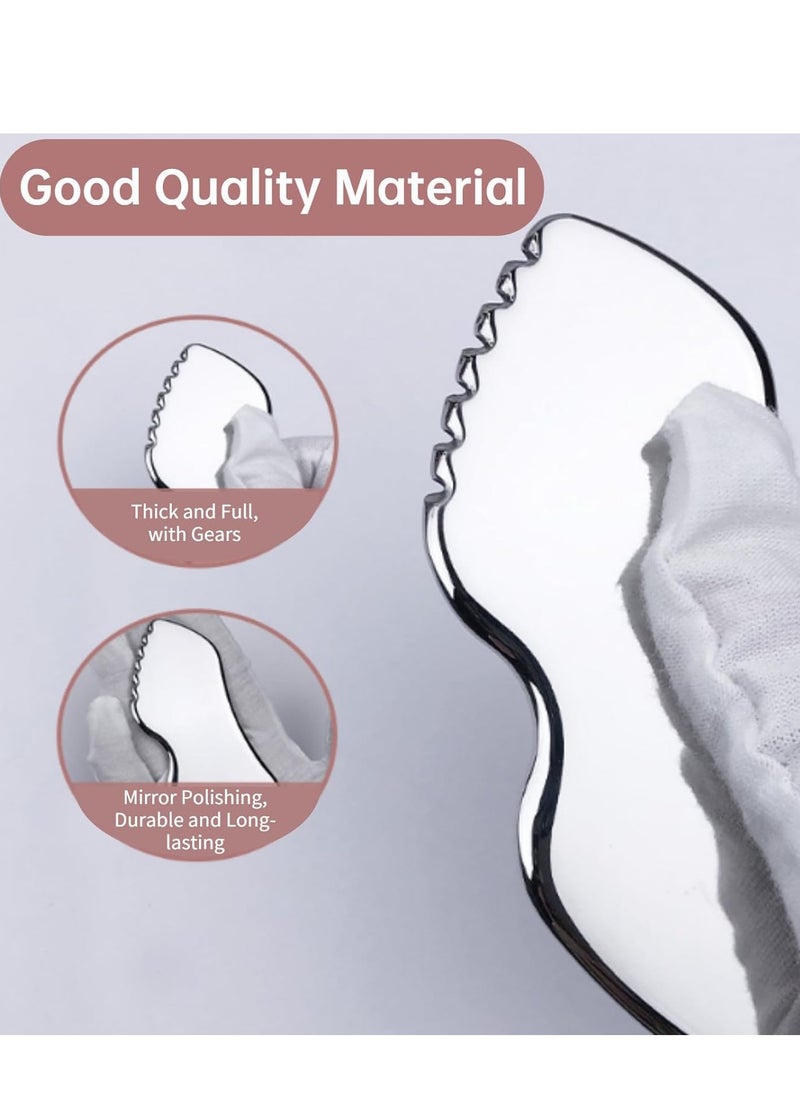 General Stainless Steel Gua Sha Facial Tools, Face Comb & Massager Metal Gua sha Tool for Blood Circulation & Lymphatic Drainage, Body and Face Gua Sha Stone for Tighten Skin  - Image 4