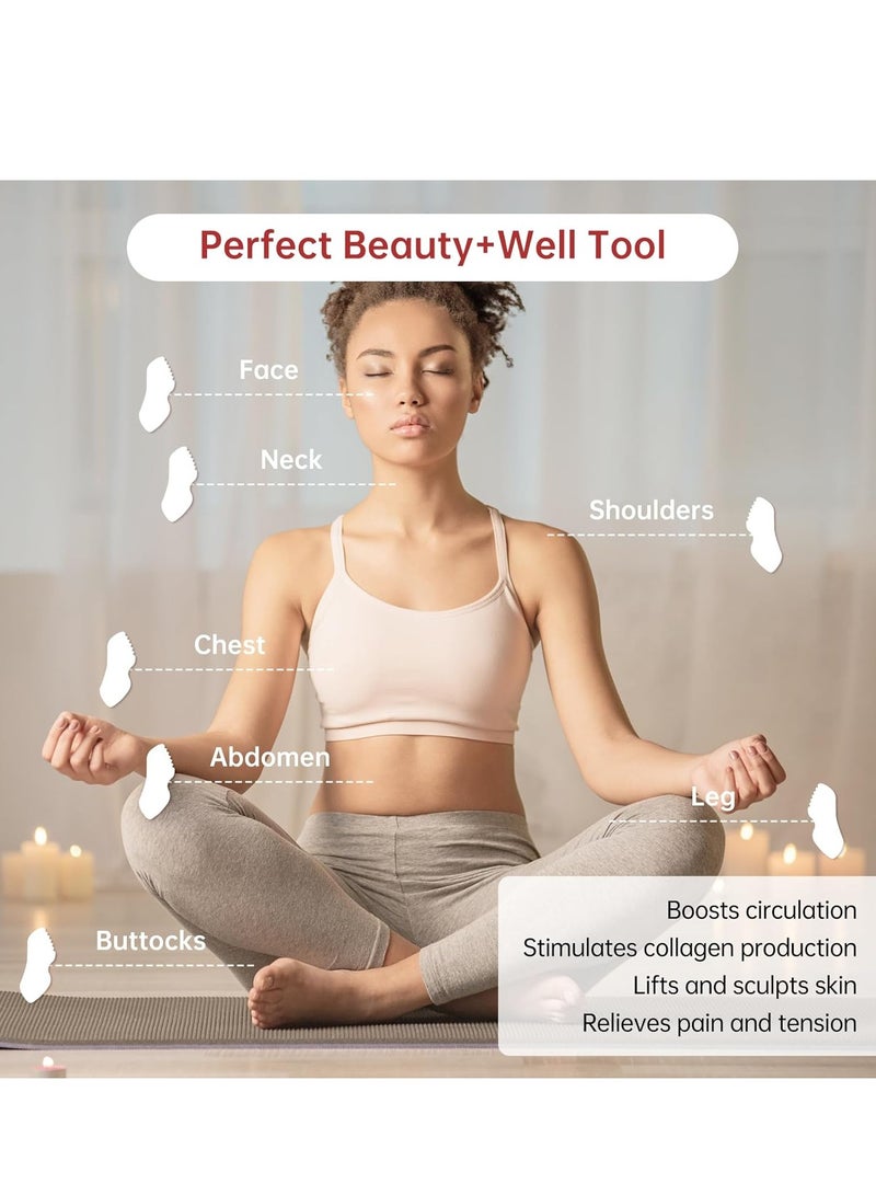 Stainless Steel Gua Sha Facial Tools, Face Comb & Massager Metal Gua sha Tool for Blood Circulation & Lymphatic Drainage, Body and Face Gua Sha Stone for Tighten Skin