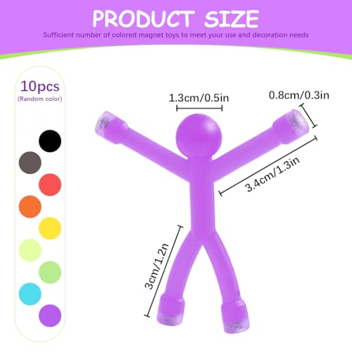 HASTHIP 10Pcs Fun Refrigerator Magnets Mixed Color Match Stick Men Fun Refrigerator Magnets for Home Decor Connectable Colorful Little Matchstick People Decorative Desk Decor Kids Toys Set of 6 - Image 2