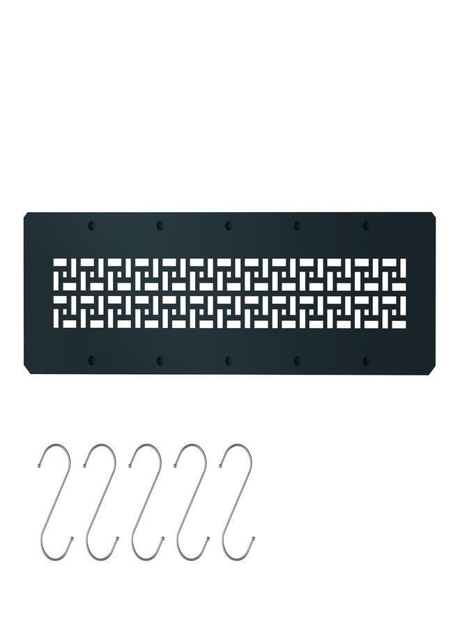 ISDOHS Upgraded Rectangular Shelf for Prefabricated Niches Matte Black，Comes with Five Hooks，SNS1D5MGS SNS1D5EB 4mm Thick Aluminum (1, Cubical) - Image 1