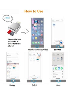 Excefore Micro SD Card Reader for iPhone iPad Micro SD Card Reader Viewer Adapter Memory Card Reading for iPhone 14/13/12/Pro/11/X/XR/Max/8 Support  - Image 3
