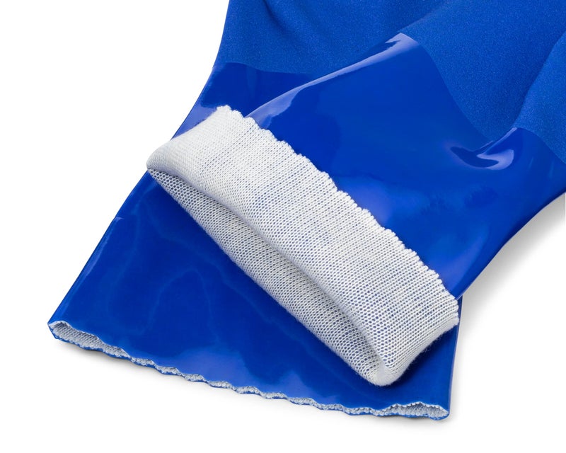 kitchen-star Ultimate Rubber Household PVC Gloves with Comfortable Cotton Lined, Anti-Slip surface, Kitchen Dishwashing, Extra Thickness, Kitchen Cleaning, Working, Painting, Pet Care (Small, Blue) - Image 3