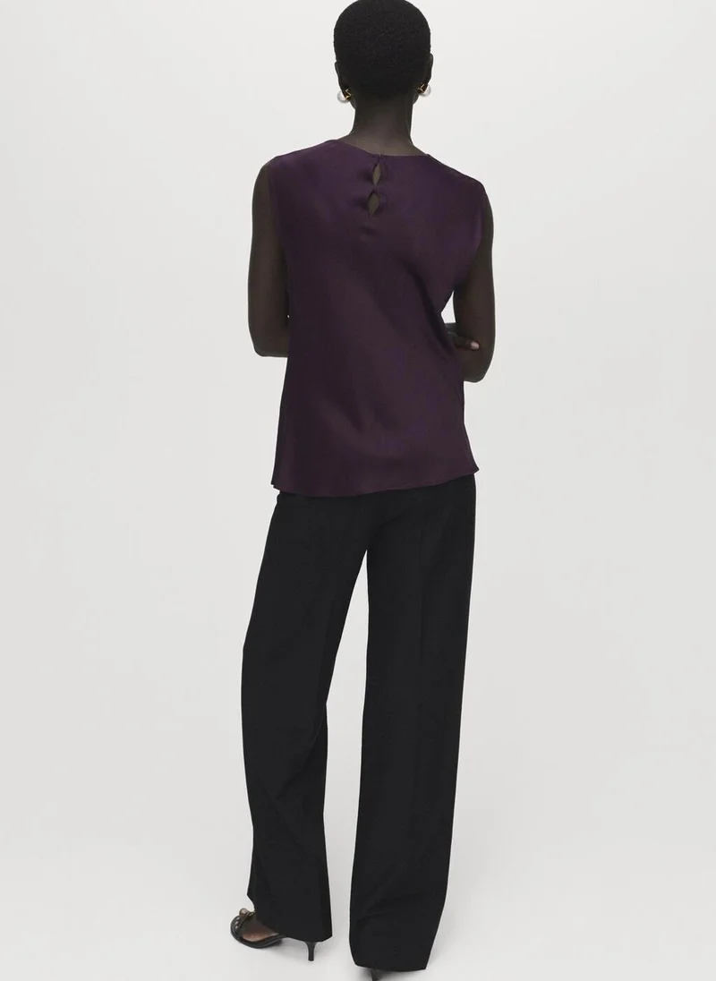 مانجو Satin blouse with draped neck