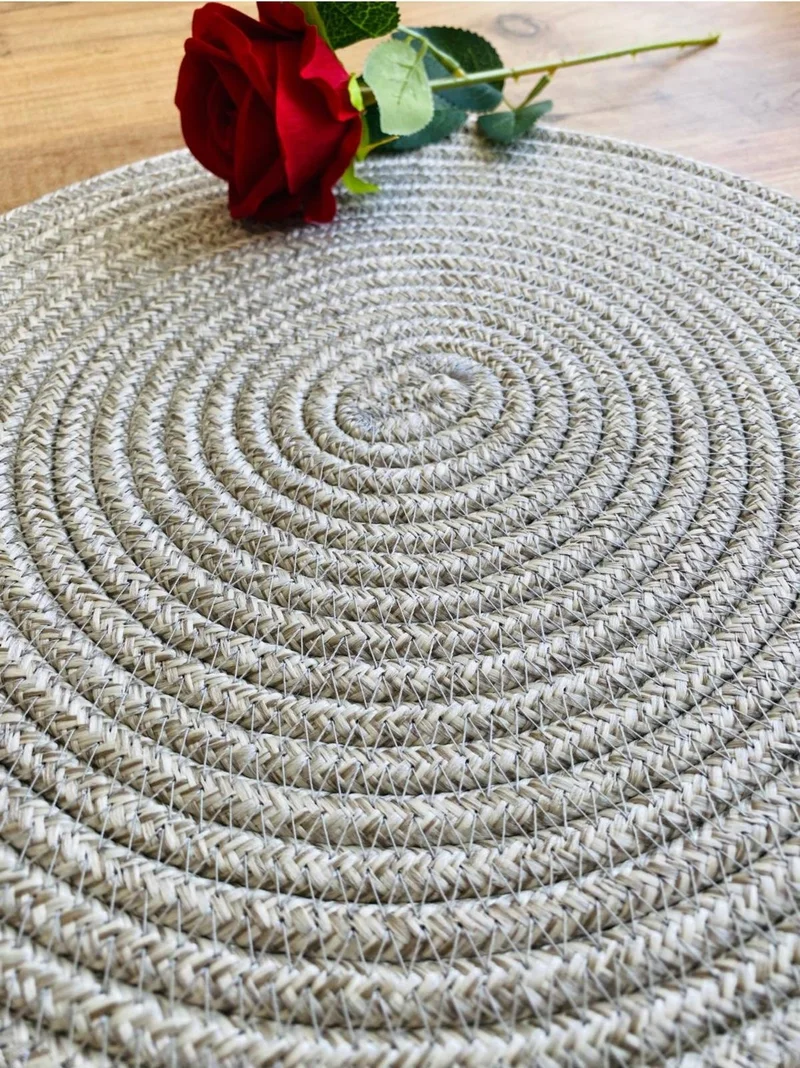 بدز ديري BDZ Leather Wicker Jute Presentation Plate Mat American Service
