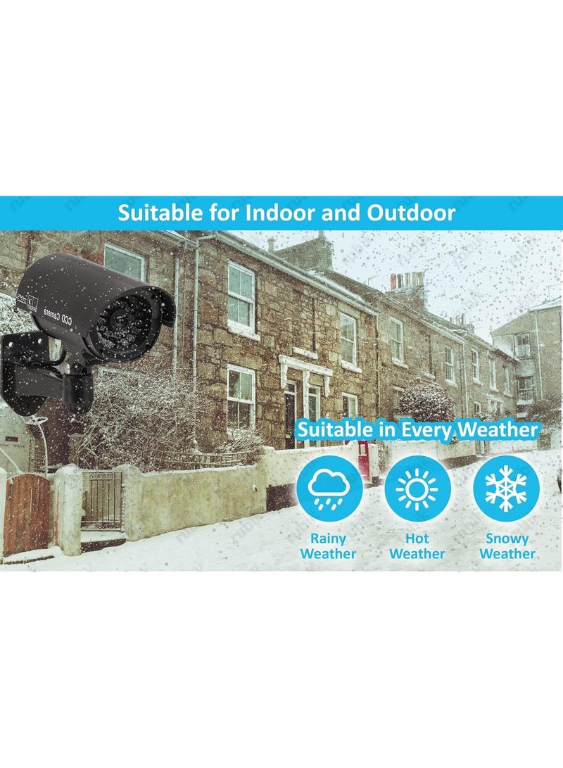 Rubik Dummy CCTV Security Camera with Flashing Red Light, Fake Indoor/Outdoor Adjustable Surveillance Simulation Bullet Camera Security - Black  - Image 5