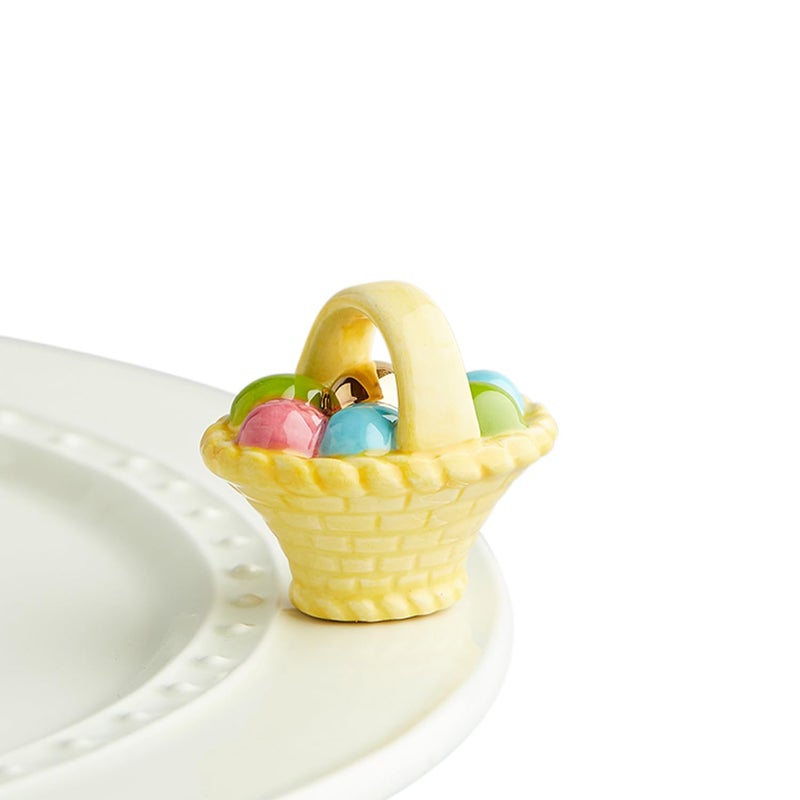 nf nora fleming Nora Fleming A Tisket A Tasket Basket with Eggs A214  HandPainted Ceramic Holiday Dcor  Spring Minis for The Home and Office 