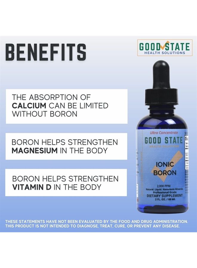 Good State البورون الأيوني | طبيعي | مركز سائل | تقنية المعادن بحجم النانو | درجة احترافية | 10 قطرات تعادل 1 ملغ | زجاجة 1.6 أونصة سائلة - Image 2