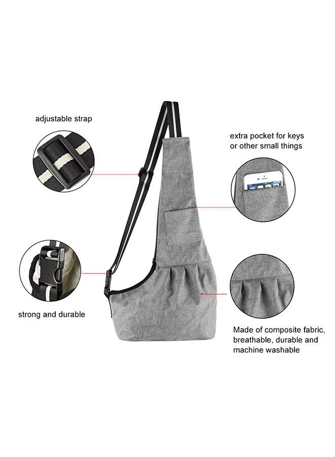 NIBEMINENT Sling Pet Carrier Bag Grey/Black 190grams - Image 3