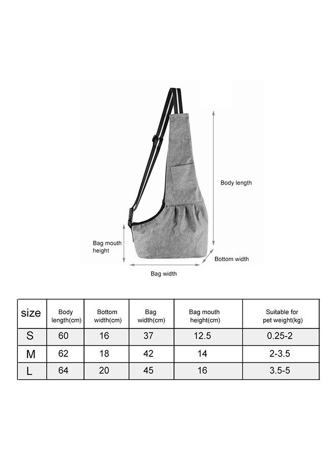 NIBEMINENT Sling Pet Carrier Bag Grey/Black 190grams - Image 2