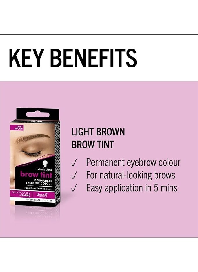 Schwarzkopf - Schwarzkopf Brow Tint Permanent Eyebrow Colour Light Brown 17ml - Image 1