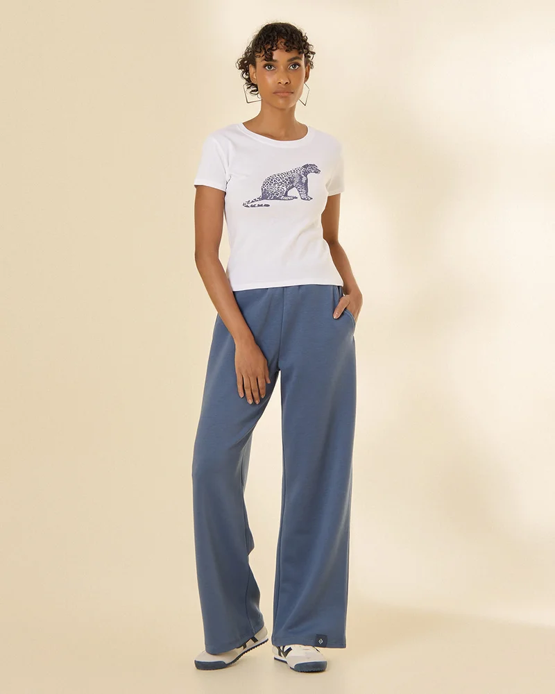 REDTAG Women Navy Printed Wide Leg Active Pants
