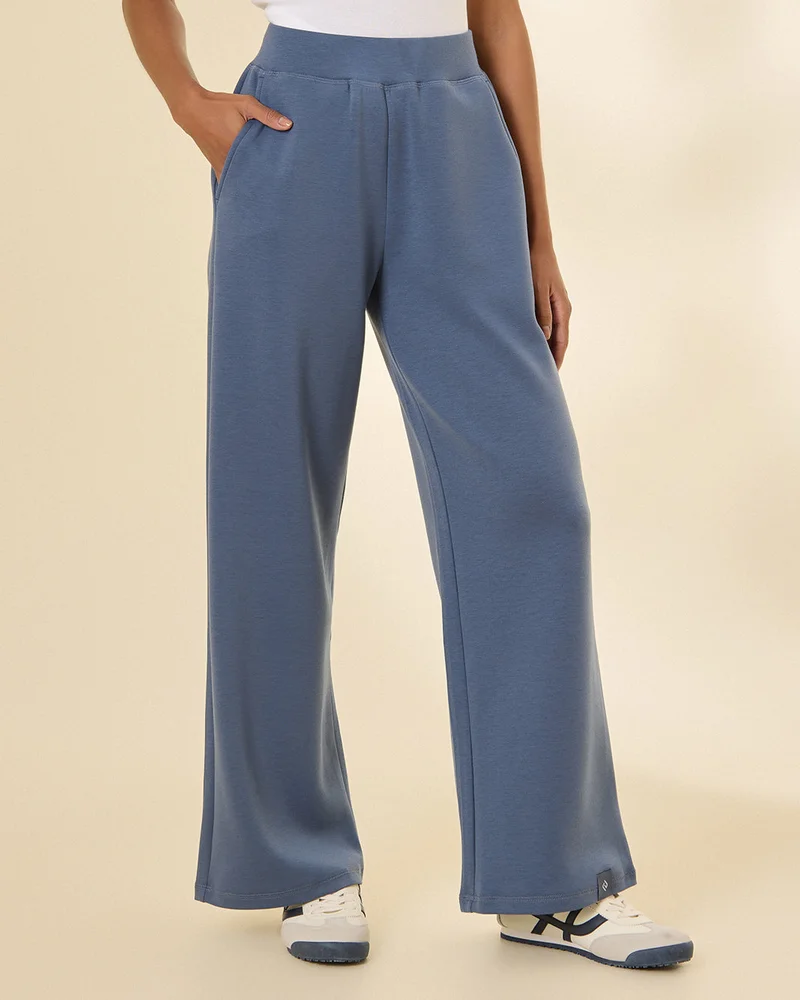 REDTAG Women Navy Printed Wide Leg Active Pants