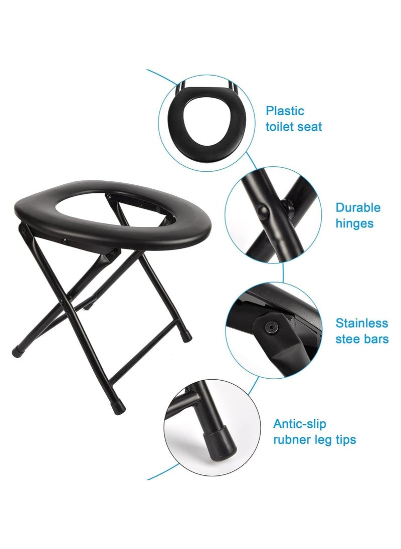 Oasisgalore - Portable Folds Camping Toilet Seat, Convenient for Camping, Travel & Emergency - Image 1