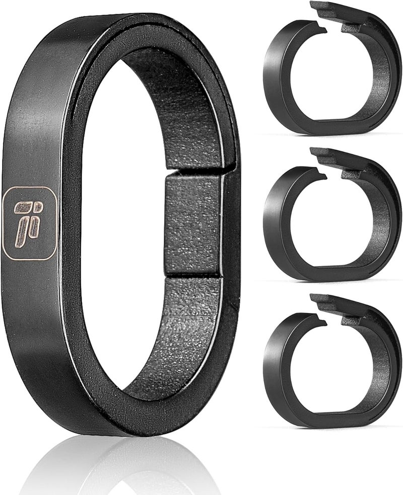 FEGVE Titanium Small Key Chain Rings, Quick Release Connecting Keychain Mini Carabiner for Keys Wristlet Bag, Jump Ring for Necklace - Image 1