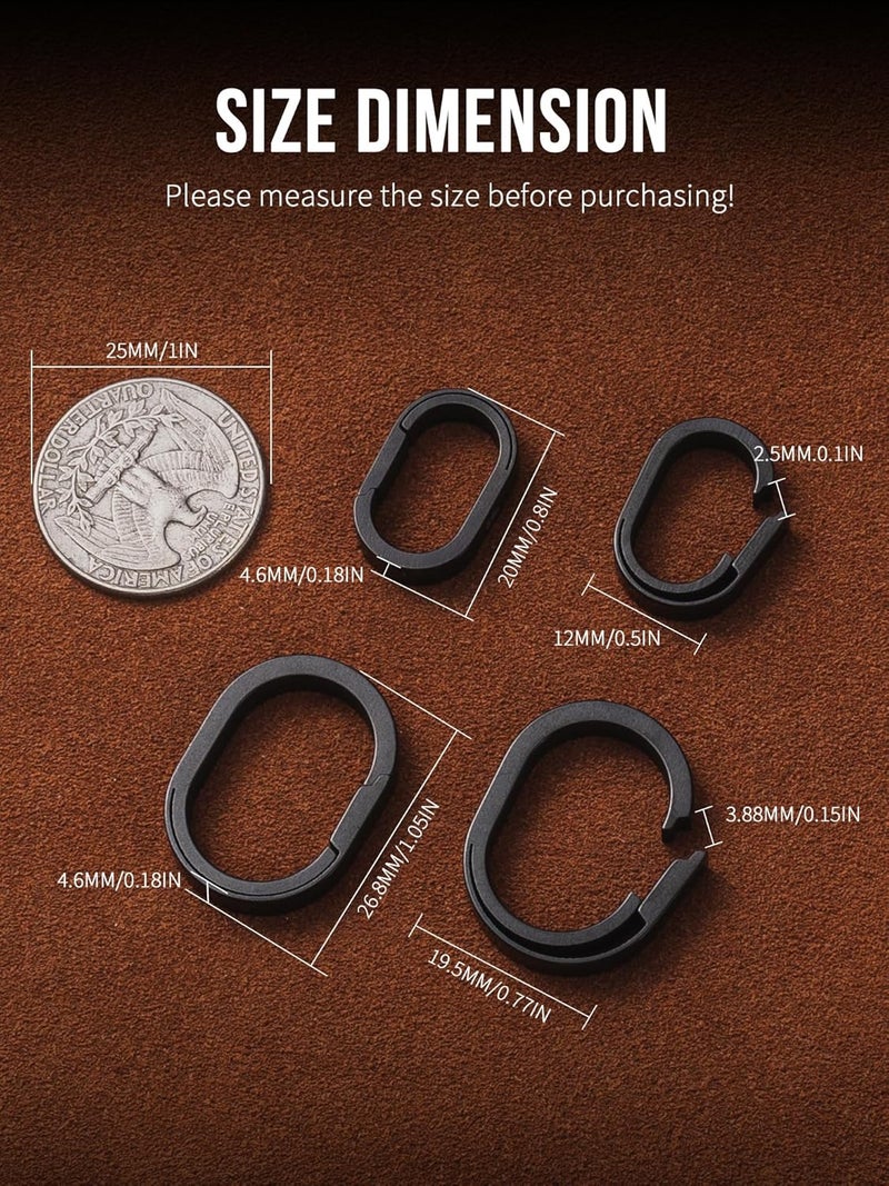 FEGVE Titanium Small Key Chain Rings, Quick Release Connecting Keychain Mini Carabiner for Keys Wristlet Bag, Jump Ring for Necklace - Image 3