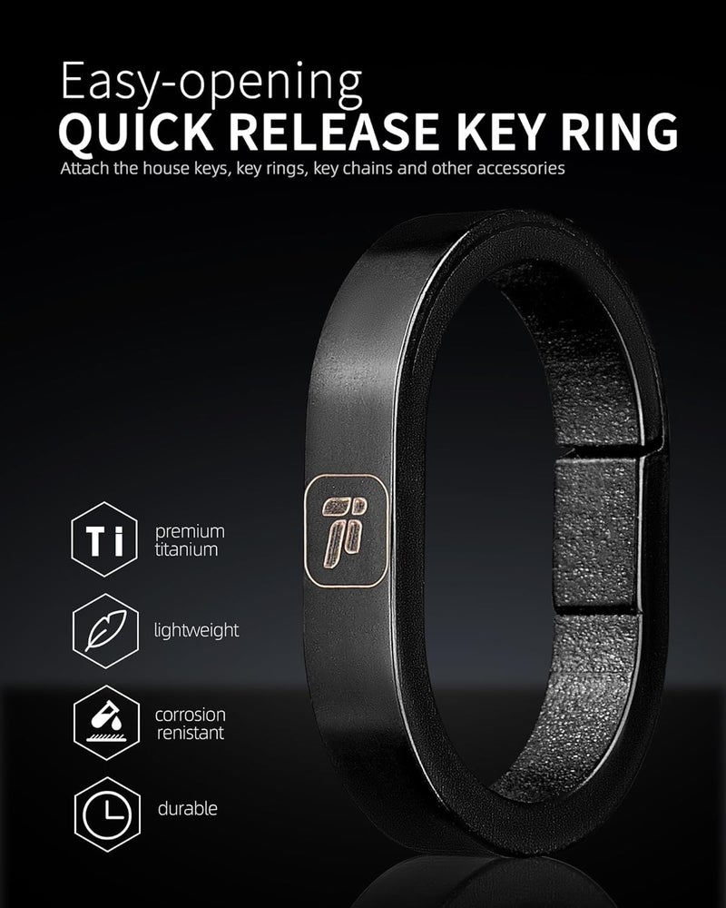 FEGVE Titanium Small Key Chain Rings, Quick Release Connecting Keychain Mini Carabiner for Keys Wristlet Bag, Jump Ring for Necklace - Image 5