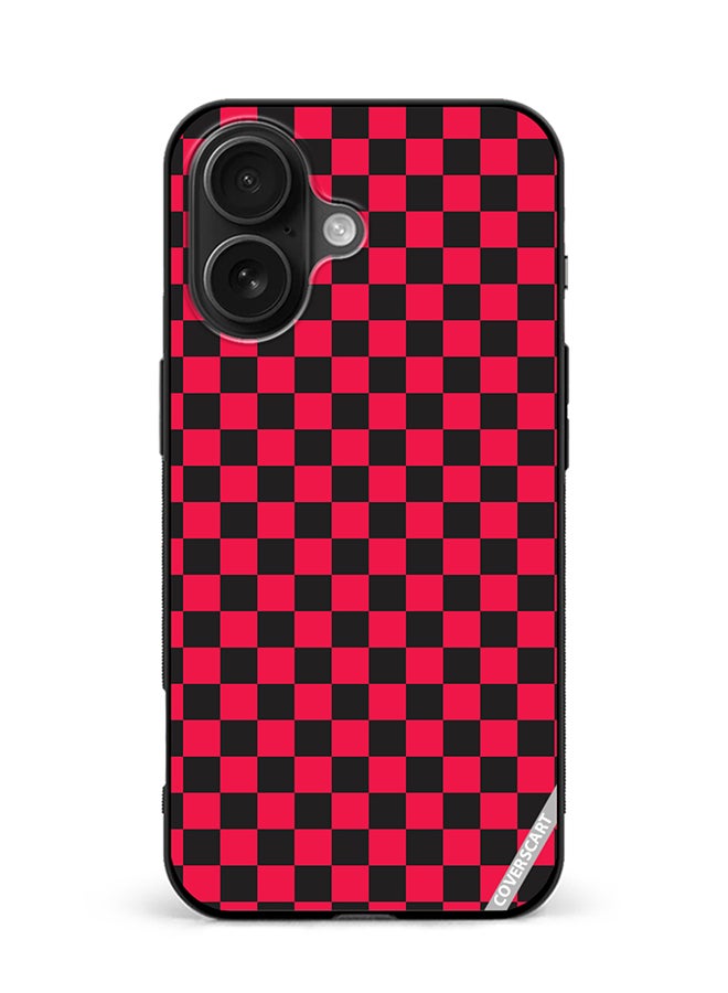 COVERSCART Protective Case Cover For Apple iPhone 16 Plus Checkerboard Vector Seamless Pattern Design Multicolour