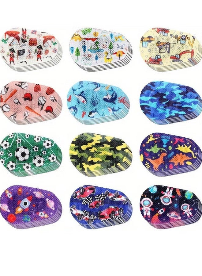 Unewshi Adhesive Eye Patches 60 Pcs Kids Girls Patches Toddler Bulk Patch Fabric Breathable Fun Cute Designs Cotton Bandages For Light Blocking 12 Styles - Image 2
