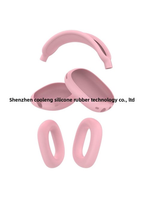 For Apple Airpods Max Protective Case Headset For Apple Headset Protective Case Silicone Soft Case Three-piece Set-Color:Pink Three-piece Set + Opp Bag