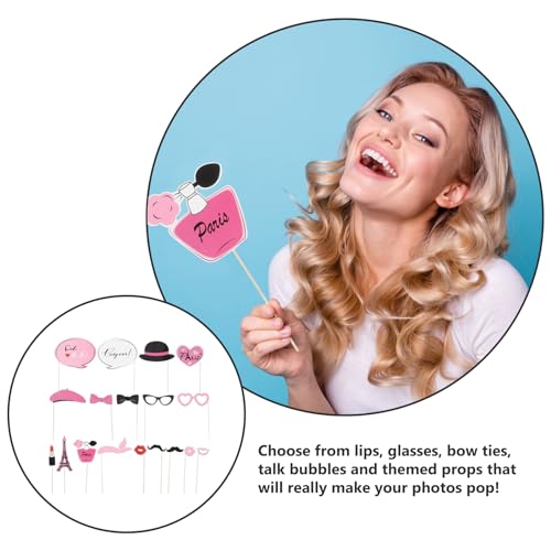 Amosfun Props Photo Booth Props Kit Paris Themed Decoration French Photo Booth Props, Eiffel Tower, Party Favors 18PCS - Image 5