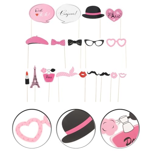 Amosfun Props Photo Booth Props Kit Paris Themed Decoration French Photo Booth Props, Eiffel Tower, Party Favors 18PCS - Image 3