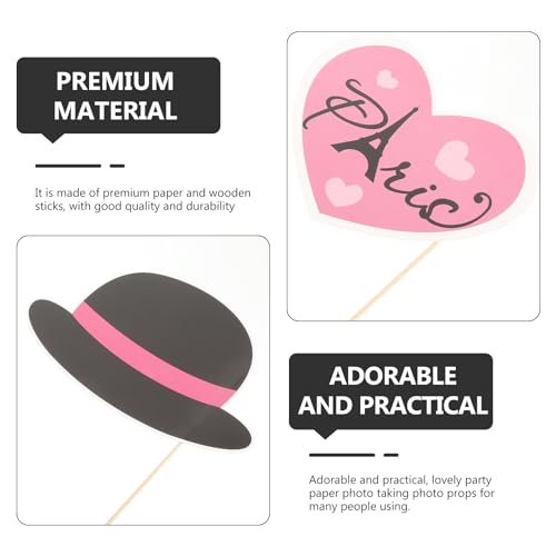 Amosfun Props Photo Booth Props Kit Paris Themed Decoration French Photo Booth Props, Eiffel Tower, Party Favors 18PCS - Image 4